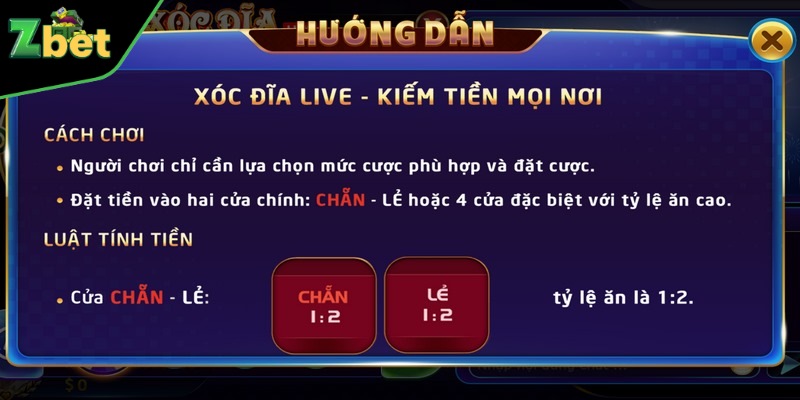 Các cửa cược phổ biến trong cách chơi xóc đĩa